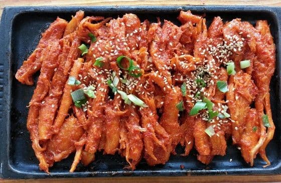 Жареный деодок (тодок), корейское блюдо